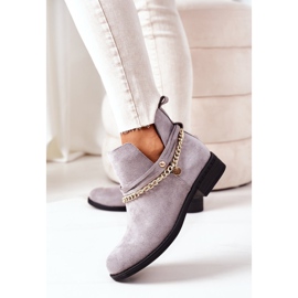 PS1 Suede boots with a chain Gray Elvira grey 2