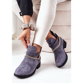 PS1 Suede boots with a chain Blue Elvira 2