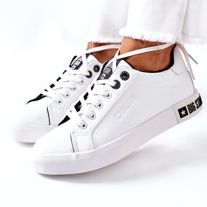 Women's Leather Sneakers Big Star II274031 White and Black 1