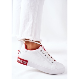 Women's Leather Sneakers Big Star II274032 White-Red 1