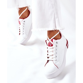 Women's Leather Sneakers Big Star II274032 White-Red 2