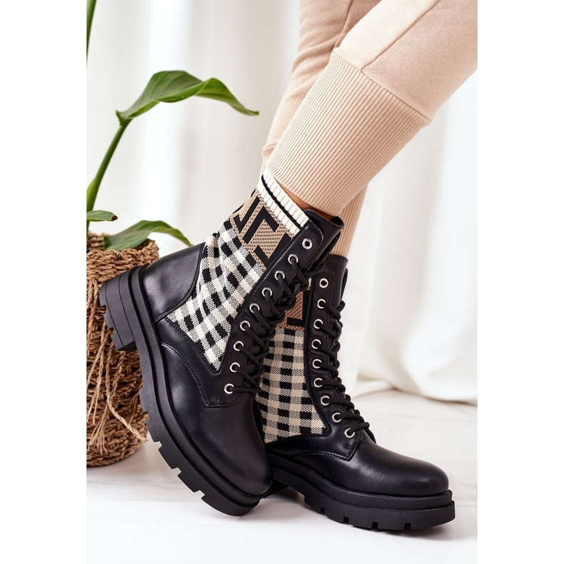 Workers From Elastic Black Fabric Love Story brown 2