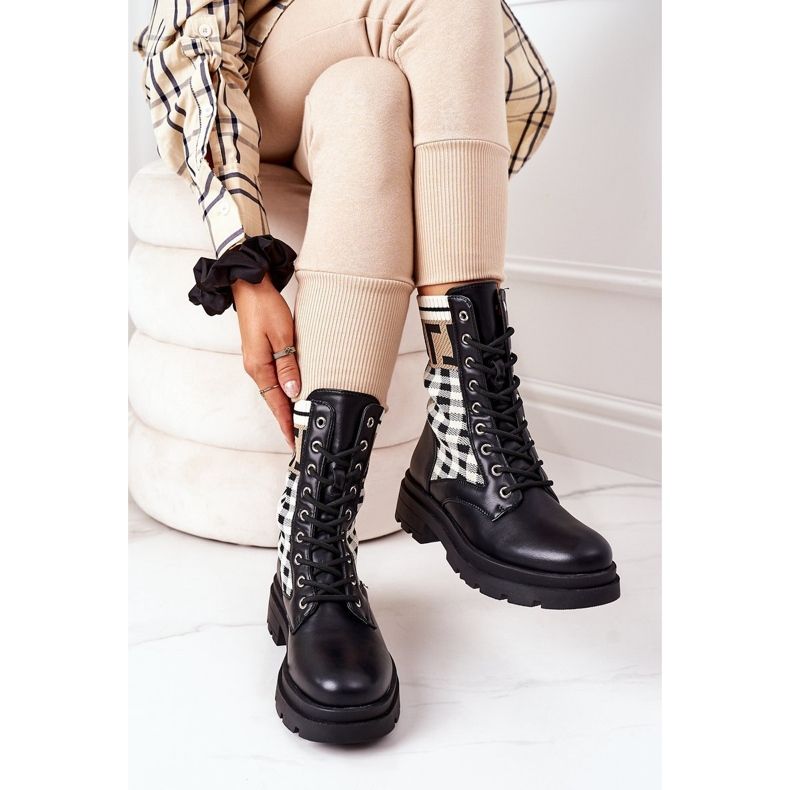 Workers From Elastic Black Fabric Love Story brown 1