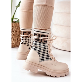 Workers Of Beige Elastic Fabric Love Story black 2