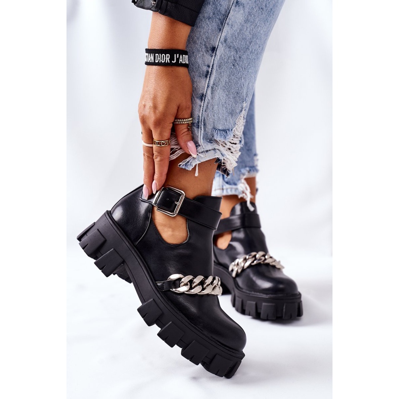 PS1 Black Torment Boots With Chain 2