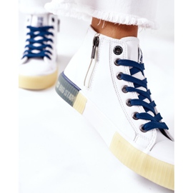 Leather High Sneakers Big Star II274137 White navy blue 1