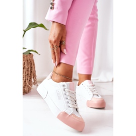 Women's Leather Sneakers Big Star II274027 White pink 2