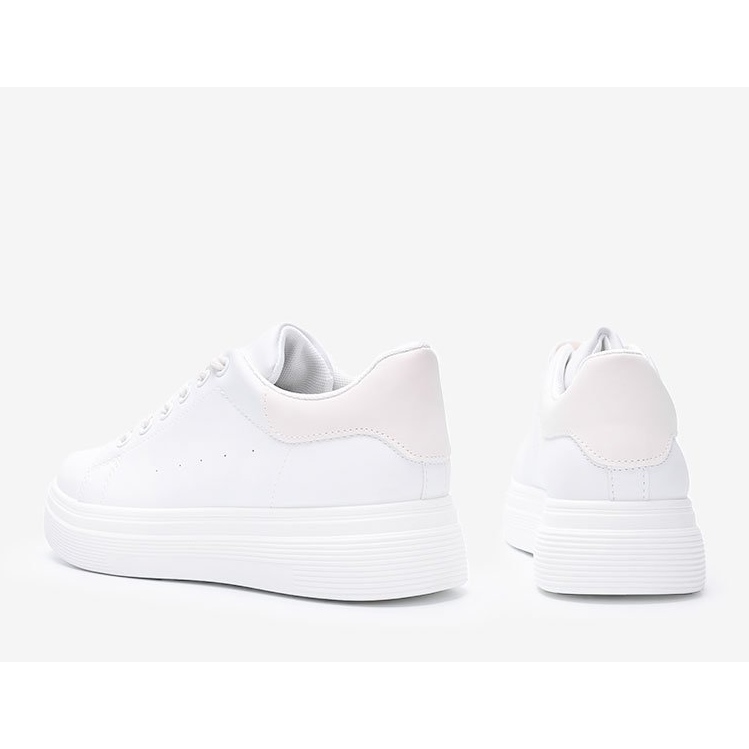 White sneakers with a thick Justar sole beige 1