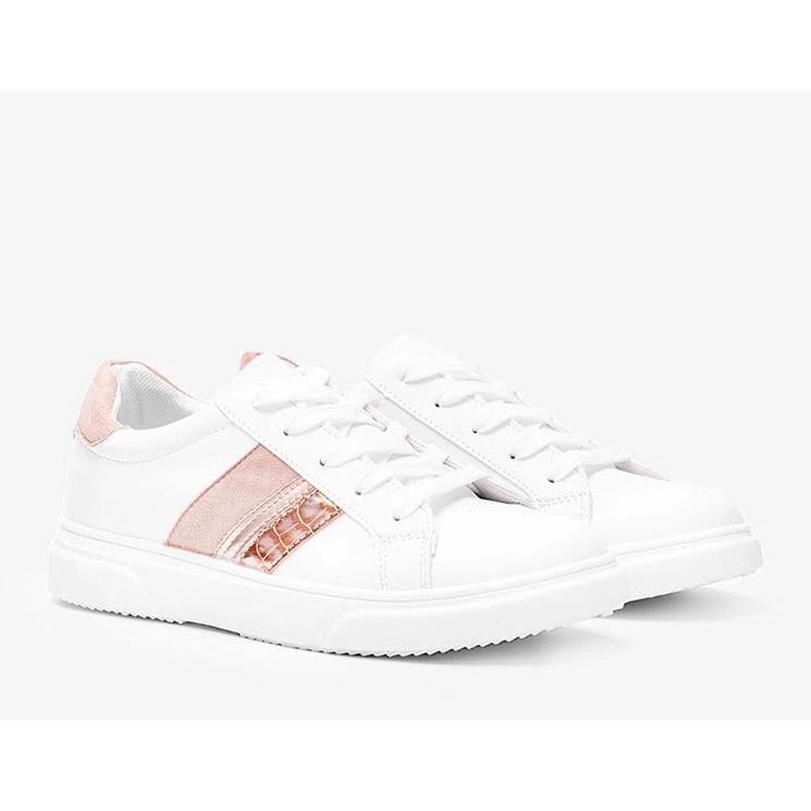 White and pink sneakers on a thick Tituana sole 1