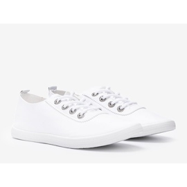 Classic white sneakers with cubic zirconias from Silisov 1