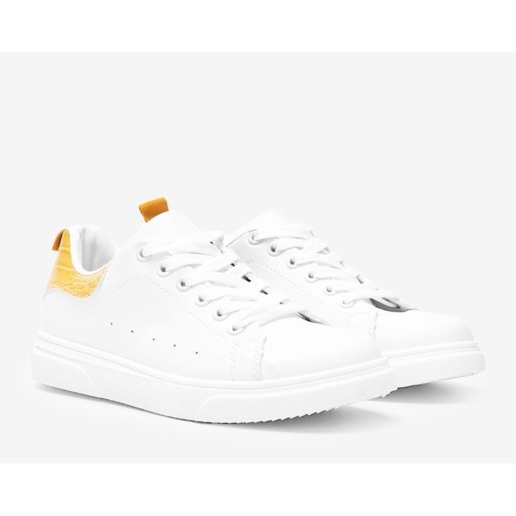 BM White and yellow sneakers on a thick Influ sole 1