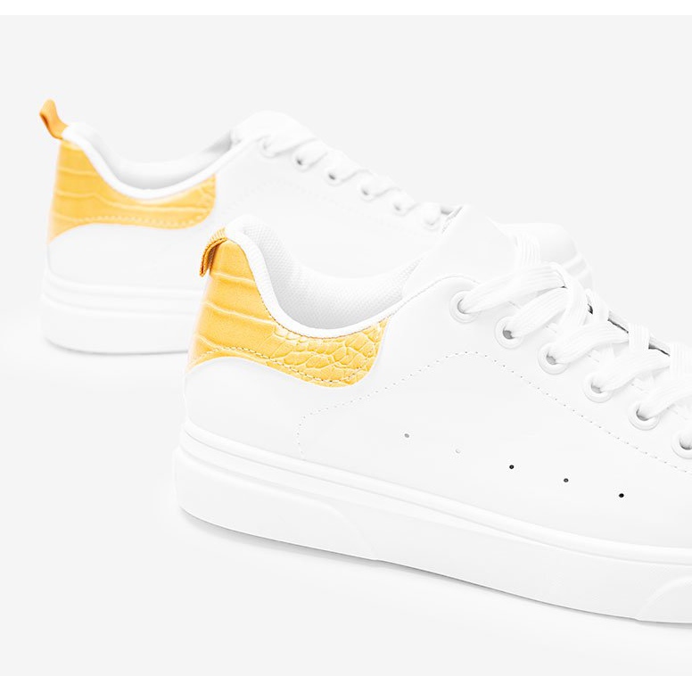 BM White and yellow sneakers on a thick Influ sole 2