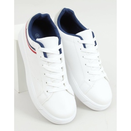 White women's sneakers B0-686 WHITE / RED 1
