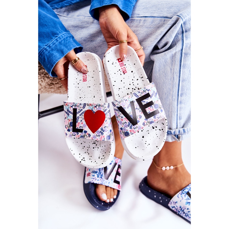 Women's Slippers Big Star Love White DD274A256 2