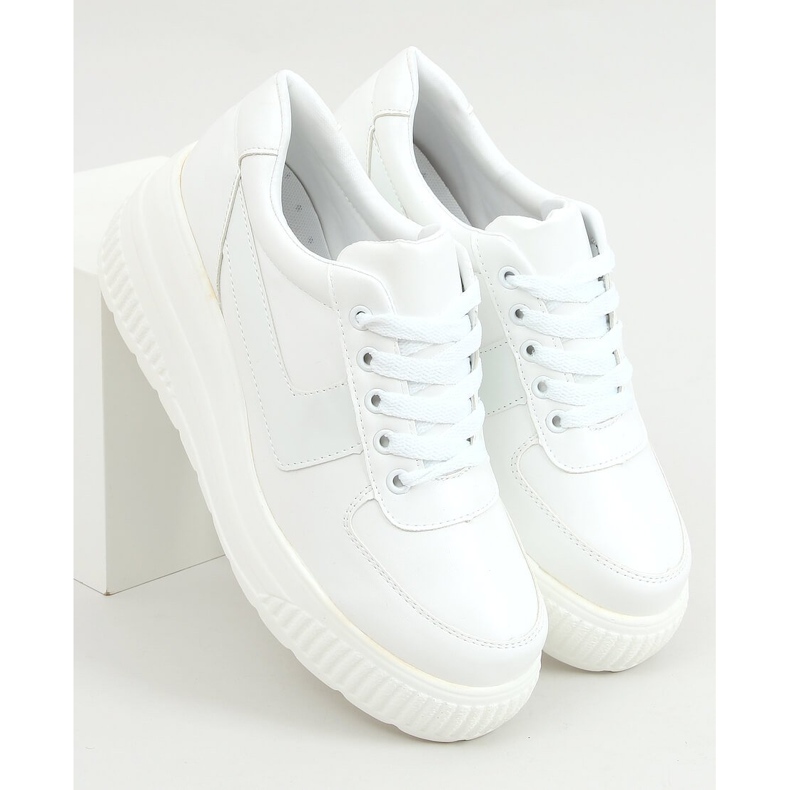 White high-sole sneakers E3141 White 1 White high-sole sneakers E3141 White 1