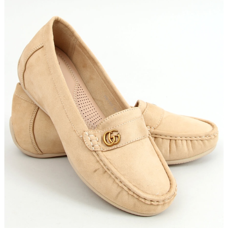 Women's beige loafers H8192 Beis 1