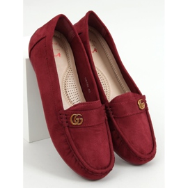 Women's burgundy loafers H8192 Burdeos red 1