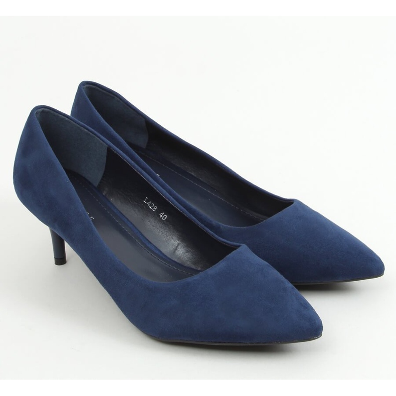 Pumps on a low heel navy blue L428 Blue 1