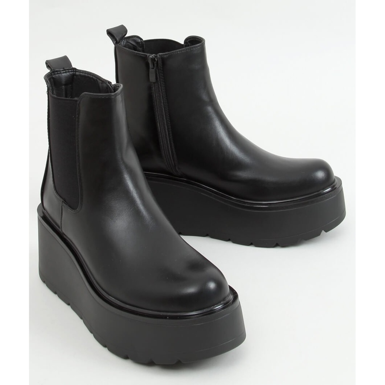 Black QT22P Black high-soled boots 1