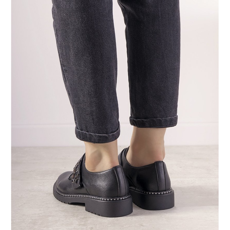 Slip-on silver shoes with GF-FD9 studs black 2