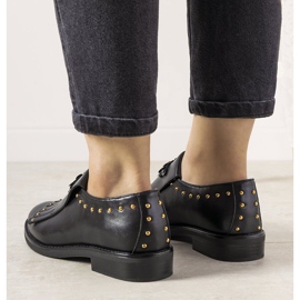 Black slip-on shoes with GF-FD9 studs 1