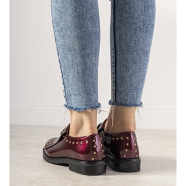 Maroon slip ons with GF-FD9 studs red 2