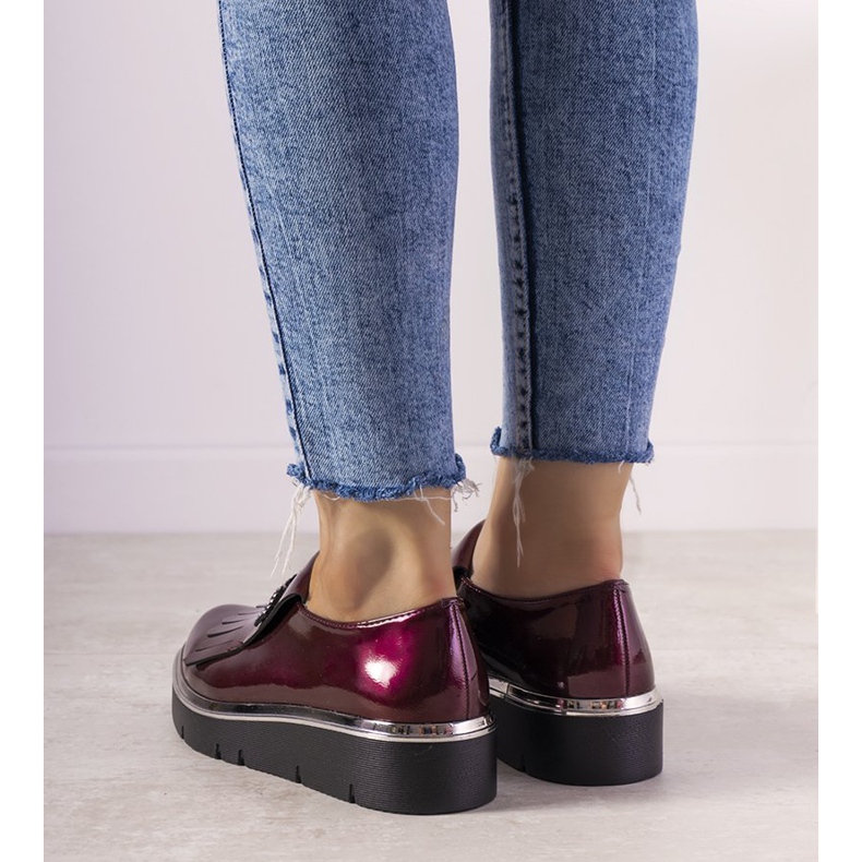 Maroon slip ons with GF-FD9 studs red 1