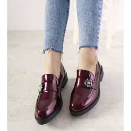 Maroon slip ons with GF-FD9 studs red 1