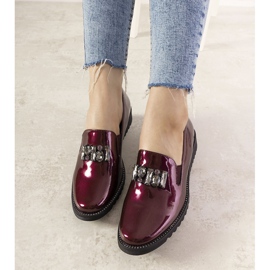 Maroon slip ons with GF-FD9 studs red 1
