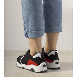 Black sneakers with red Training inserts 2