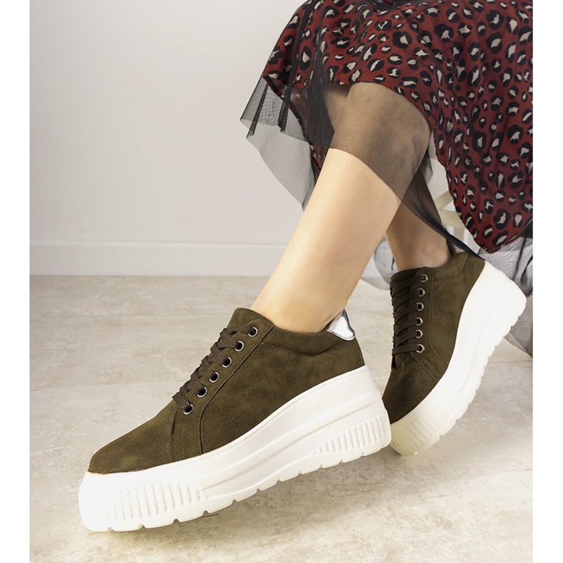 Green high-heeled sports sneakers from Rapter 1