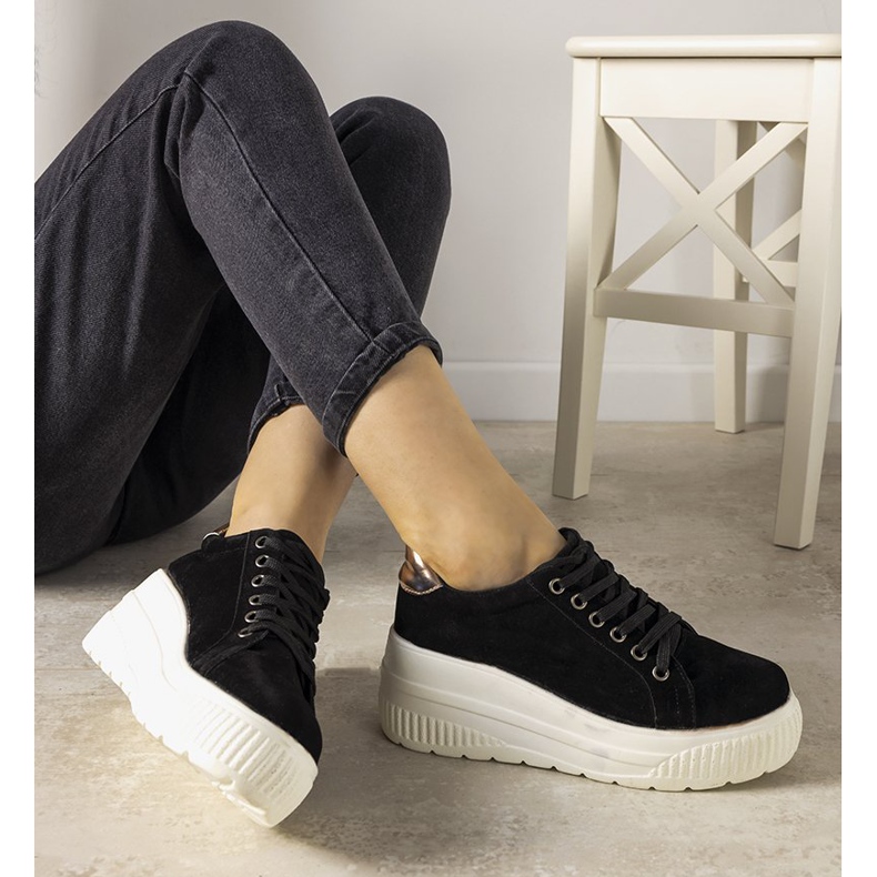 Black sports sneakers with a high Rapter sole 1 Black sports sneakers with a high Rapter sole 1