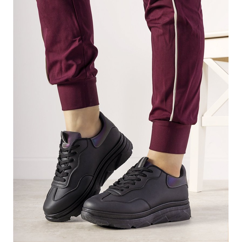 Black sneakers with Kaori reflective insert 1