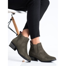 J. Star Green Booties On A Low Post 2