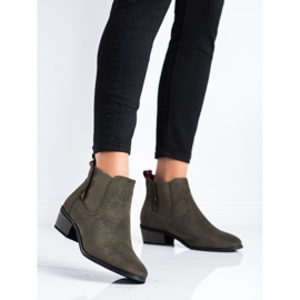 J. Star Green Booties On A Low Post 1