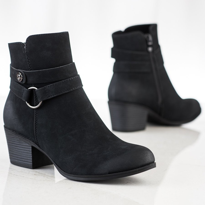 J. Star Boots with a decorative belt black 1