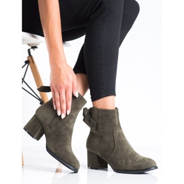 J. Star Khaki boots with decorative binding green 2