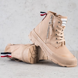 Goodin Sneakers With Decorative Zipper beige 1