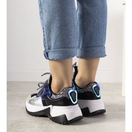 Silver sneakers with a high Spring sole black 1