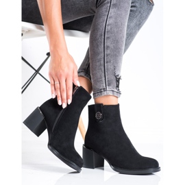 Filippo Suede Booties On A Wide Pillar black 2