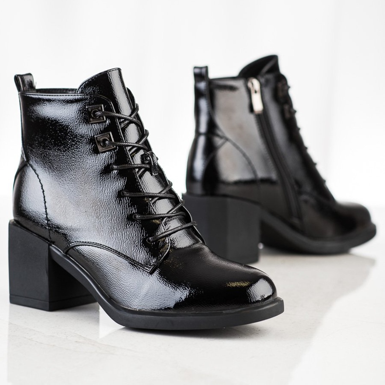 Filippo Lace-up Booties On A Post black 1