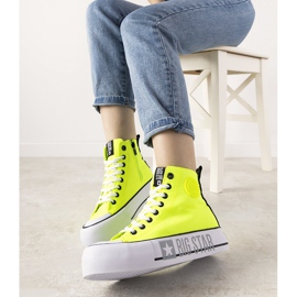 Yellow neon sneakers Big Star for women Balvin grey 1