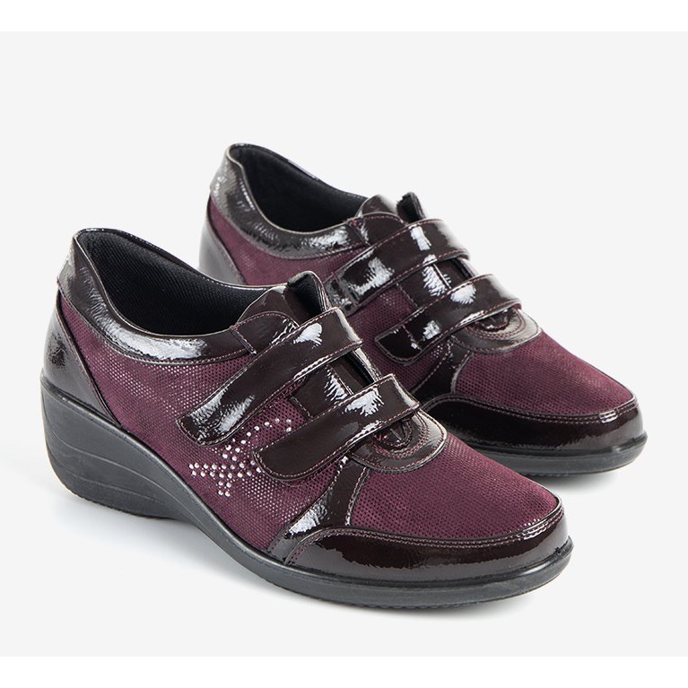 Maroon low wedges Tiffy red 1