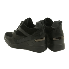 Evento Women's Wedge Sneakers 21SP35-4390 Black 3