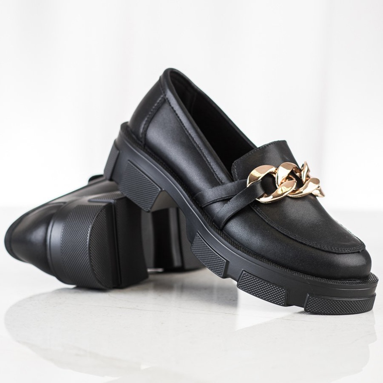 Filippo Leather Loafers On The Platform black 1