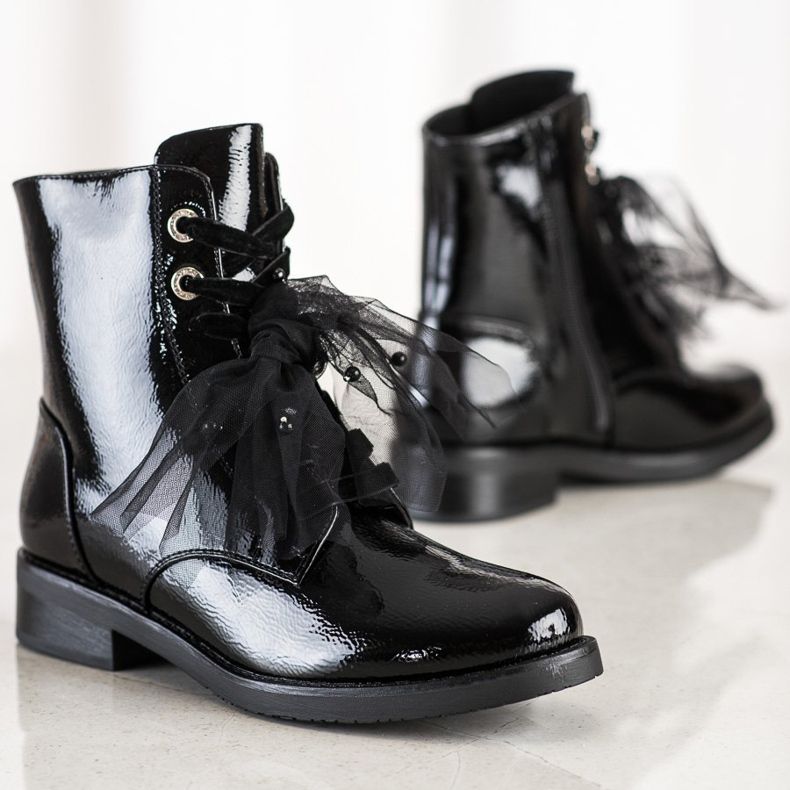 S. BARSKI Boots Made of Lacquered Eco Leather S.BARSKI black 1