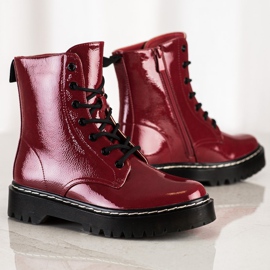 S. BARSKI Lace-up boots on the S.BARSKI platform red 1