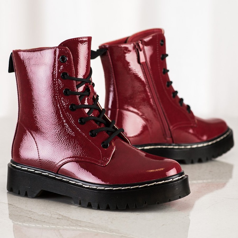 S. BARSKI Lace-up boots on the S.BARSKI platform red 1