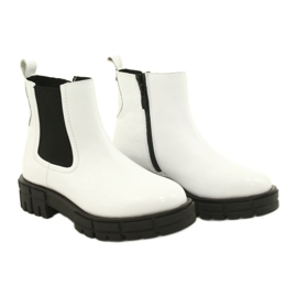 Caprice Leather White Women's Painted Boots 9-25461-27 122 5