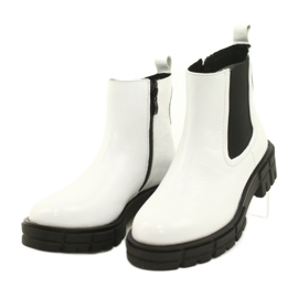 Caprice Leather White Women's Painted Boots 9-25461-27 122 3